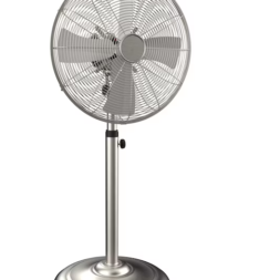 16-in 3-Speed Indoor Nickel Brushed Oscillating Pedestal Fan