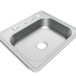 Drop-In 25-in x 22-in Satin Stainless Steel Single Bowl 4-Hole Kitchen Sink