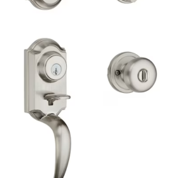 Signatures Montara Satin Nickel Smartkey Single-Cylinder Deadbolt Keyed Entry Door Handleset