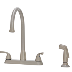 Everfield Stainless Steel 2-handle High-arc Kitchen Faucet (Deck Plate Included)