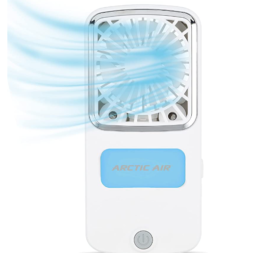 Arctic Air Pocket Chill Personal Air Cooler Powerful 3-Speed, Lightweight, Portable, Cordless, Rechargeable Personal Cooling Fan with Built-In Kickstand