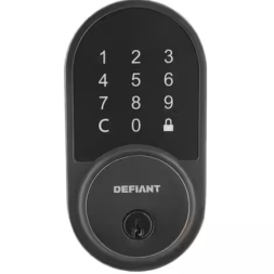 Defiant Round Aged Bronze Smart Wi-Fi Deadbolt Powered by Hubspace