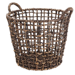 16.54-in W x 16.14-in H x 16.54-in D Dark Brown Water Hyacinth Basket
