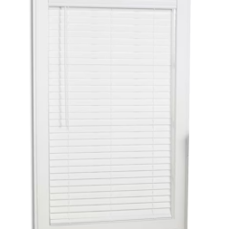 Trim at Home 2-in Slat Width 35-in x 64-in Cordless White Faux Wood Room Darkening Horizontal Blinds