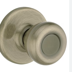 Security Tylo Antique Brass Hall/Closet Passage Door Knob with Antimicrobial Technology