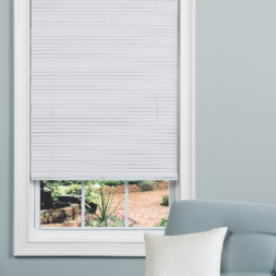 Trim+Go 1-in Slat Width 23-in x 72-in Cordless White Vinyl Room Darkening Mini Blinds