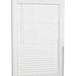 Trim+Go 2-in Slat Width 31-in x 64-in Cordless White Faux Wood Room Darkening Horizontal Blinds